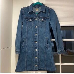 Gap‎ 1969 denim mini dress long sleeve button front XS street festival summer